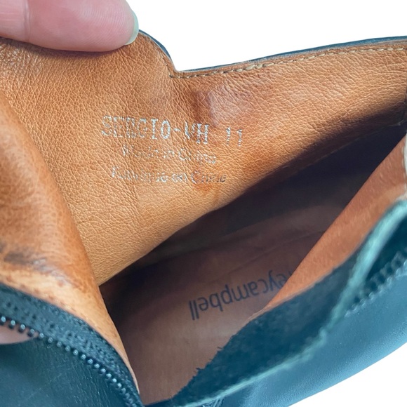 Jeffrey Campbell Sergio Boots Black Leather Chain Zipper Metal Heel booty sz 11 - Picture 9 of 16